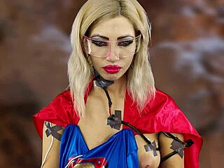 Superwoman cosplay blonde sucks and fucks hunter deepthroat cumshot