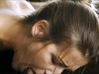 European Blonde Milf Seduces Man With Feet And Blowjob