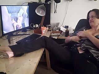 White Slut in Satin Dress Bends Over for Dirty Doggy Style Anal Blowjob and Rimming