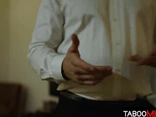 Stepdad bends over blonde stepdaughter for doggystyle 😏