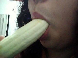 Latina amateur gives jerk off instructions for cum in mouth masturbation