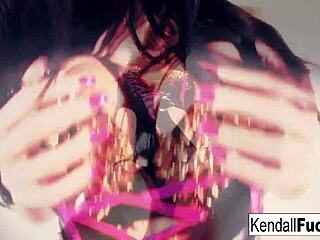kendall teases her skinny ass and tits in solo masturbation
