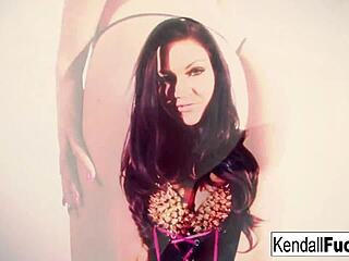 kendall teases her skinny ass and tits in solo masturbation