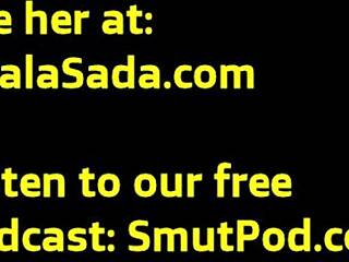 Sexy british babe seductively touches herself on the bed, moaning softly.