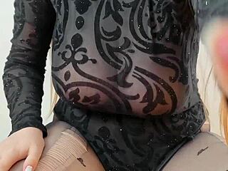 hot teen rides rough in public, squirting hard.