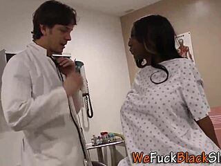 Chubby ebony babe gets creampied in hardcore group session