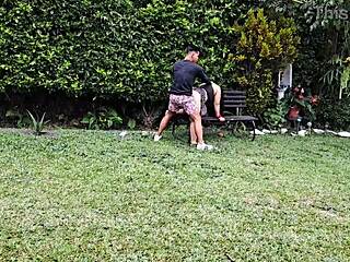 I fuck this hot mature woman in the garden