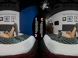 Solo babe denis masturbates at home in vr
