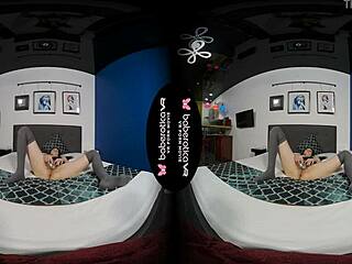 Solo babe denis masturbates at home in vr