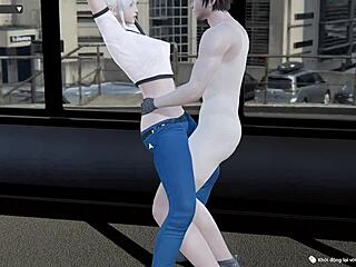 She rides in cowgirl position while fucking hard