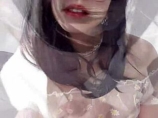 Cute crossdressing ladyboy explores asian fetish themes