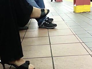 Teasing those stocking feet.