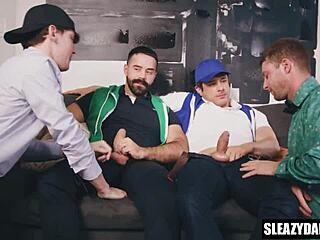 Step sons intriguingly assist step dads in group care