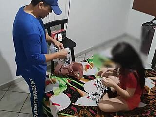 Stepfather Deceives Stepdaughter With Sexy Costume! Watch Her Big Ass In Doggystyle!