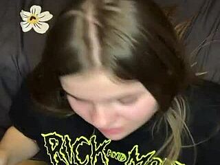 Skinny Petite Girl Uses Dildo in Front of Mirror for Solo Play