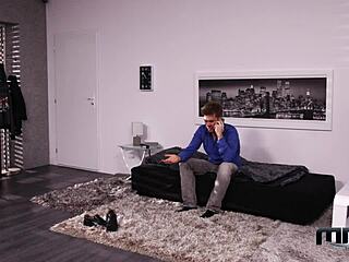 Blonde Webcam Model Bent Over for Doggy Spooning and Blowjob