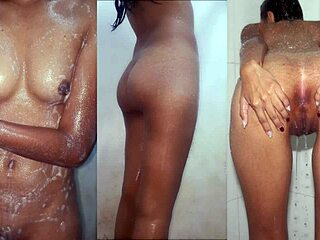 Stepsister Susy showers with small tits and big hot ass in 4K