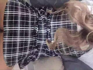 Horny private school virgin lets me cum inside while filming her tight pussy