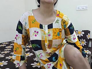 wow, she’s drilled by stepson with hindi audio!