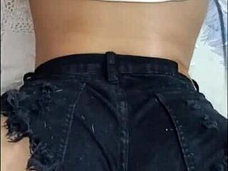 My step sister's ass turns me on, so I slide my cock inside her