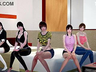 Pin Up Girl Michiru Enjoys Lesbian Bent Over Doggystyle Riding And Blowjob In 3D Cartoon Compilation