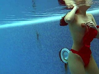 Watch Lina Mercury in red lingerie underwater, so hot!