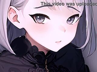 Anime Girl's Passionate Jerking Off of Big Cock in POV