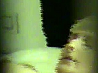 Hidden View of Skinny Blonde Behind Curtain