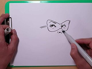 amateur artist sketches erotic portrait with copic markers