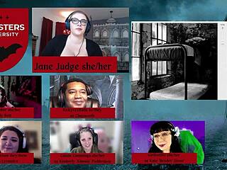 Monsters University episode 1 with goth game master Jane Judge in fantasy maledom desk cum 😈