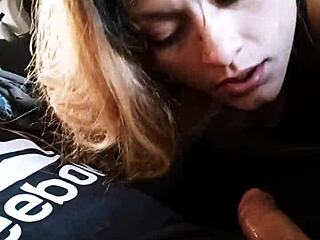 this latina bbw deepthroats a big cock in her car outdoors, public setting adds thrill