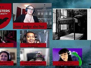 Monsters University episode 1 with goth game master Jane Judge in fantasy maledom desk cum 😈