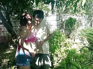 Indian hot milf bhabhi enjoys outdoor pussyfucking with hindi audio