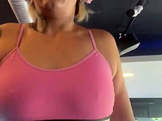 Bodybuilder Gets Wet At The Gym With Dripping Nipples