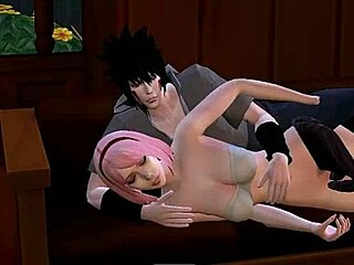 Sasuke Ushiha and Sakura explore their first hardcore encounter. Detailed actions include cock penetration and intense fucking in this hentai animation.