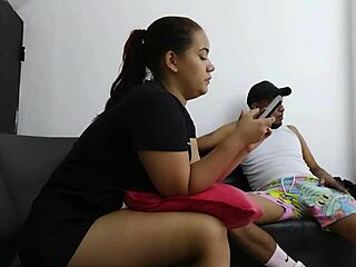 i tricked my stepbrother's friend into fucking me in the living room.