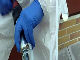 milking machine extracts milk from lactating gay man in intense session