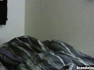 Julia reveals her perfect body while fingering backstage during filming