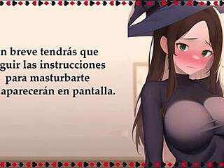 shy witch explores roleplay in spanish game with femdom and masturbation instructions