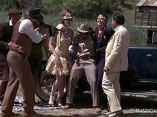 Me and my naughty friends love fuckin' outdoors, ridin' each other shaved pussies