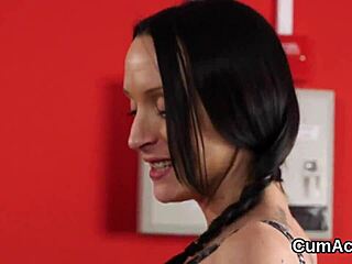 I feel so flirty getting that cumshot on my face and gulping all the jism from blowbang