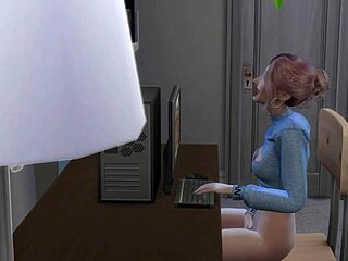 Nerdy virgin girl fucks for job in 3D hentai