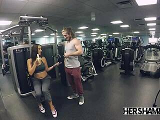 Young cheating wife exposed in video as she gets athletic with hidden teen brunette in sport reality.