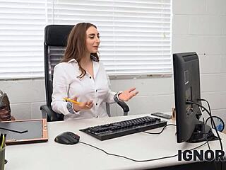 Brunette casting fantasy with piercing tits in wild sex interview