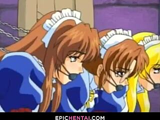 משרתות יפות נדפקות חזק בבית של מר דרדס באקשן הנטאי