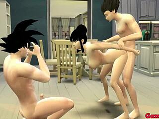 cute blonde babe gets anal in wild 3d dragon ball hentai game