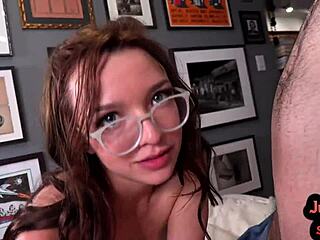 Skinny hairy pussy girlfriend deepthroats and gets pounded hard!