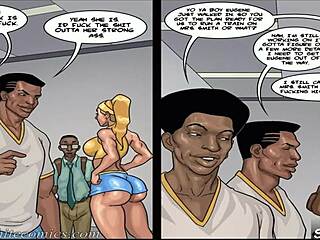 horny gym teacher roughly fucks the innocent nerd's monster cock in detention at college