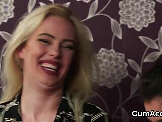 Wicked idol gets jizz load on her face eating all the jizm