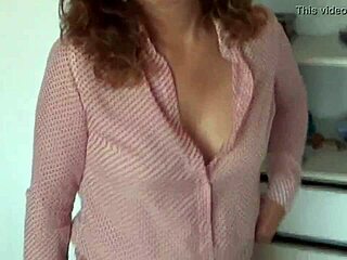 Mature latina mom boldly shows hairy pussy to employees for masturbation and cum filling.
